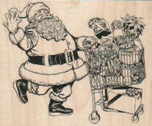 Shopping Cart Santa 3 1/2 x 2 3/4-0