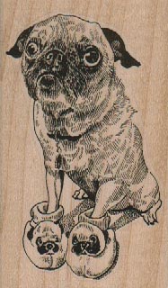 Pug In Pug Slippers 2 x 3 1/4-0