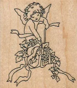 Annette Allen Watkins G1449 Angel Wrapping Gift 2 3/4 x 3-0