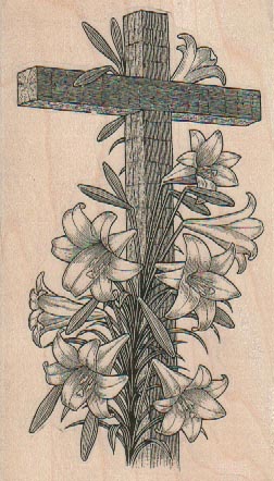 Cross With Lilies 2 3/4 x 4 1/2-0