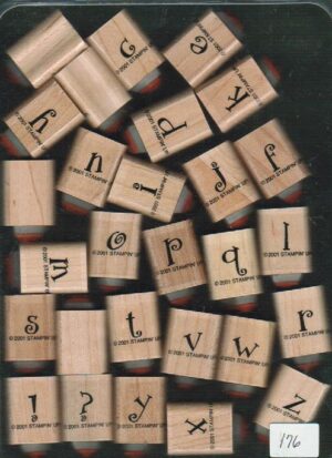 Stampin Up Alphabet set, 26 3/4 x 3/4 peg stamps-0