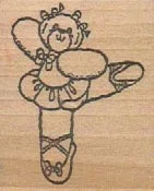 Stamp Affair Daisy Kingdom Bear Ballerina 2 x 1 1/2-0