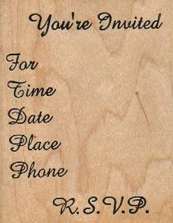 Rosebud Rubber Stamps You're Invited 2 1/2 x 3 1/4-0