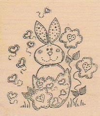 Mary Helen Gould Stamp Affair Bunny 2 1/2 x 2-0