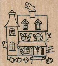 A Muse Artstamps 2654p Haunted House 2 x 2 1/4-0