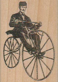 Man On Old Fashioned Bike 2 x 2 3/4-0