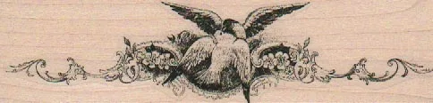 Fancy Emblem With Birds 1 1/2 x 5-0