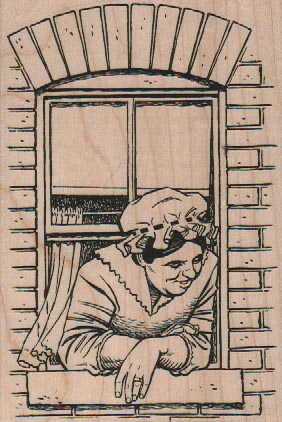 Lady Looking Out Window 3 x 4 1/4-0