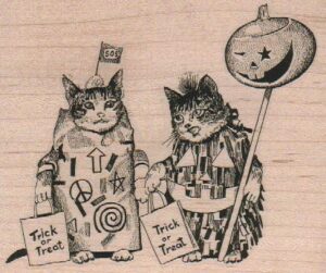 Trick Or Treat Cats 3 3/4 x 4 1/4-0