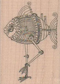 Steampunk Walking Fish 2 1/4 x 3-0