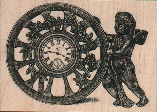 Cherub With Clock Wheel 3 1/4 x 2 1/4-0