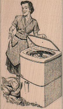 Lady With Washing Machine 2 1/4 x 3 3/4-0