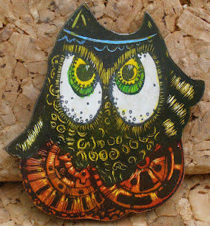 Steampunk Owl 2 1/2 x 2 1/2-34756
