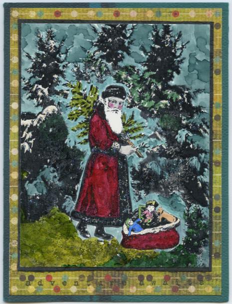 Santa with Tree 3 x 3 3/4-43259