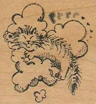 Magenta Cat in Clouds 2 x 2-0