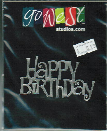 Go West Studios Metal Word Embellishment-Happy Birthday-0