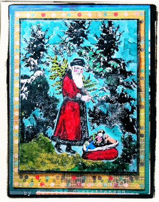 Santa with Tree 3 x 3 3/4-37951