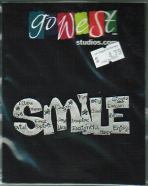 Go West Studios Metal Word Embellishment-Smile-0