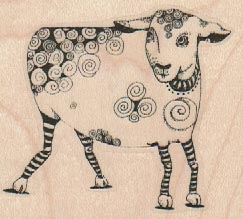 Whimsical Sheep 2 1/2 x 2 1/4-0