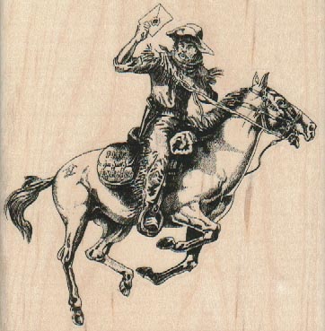 Cowboy Carrying Letter 3 3/4 x 3 3/4-0
