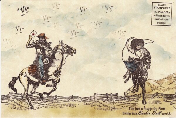Cowboy Carrying Letter 3 3/4 x 3 3/4-41215