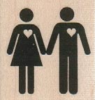 Man and Woman with Hearts 1 1/2 x 1 1/2-0