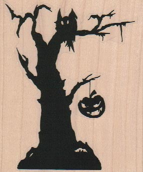 Halloween Tree Silhouette 3 x 3 1/2-0