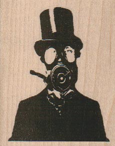 Man In Gas Mask 2 1/2 x 3-0