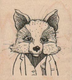 Cute Fox in Coat 2 1/2 x 2 3/4-0