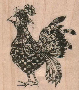 Whimsical Rooster 3 x 3 1/4-0