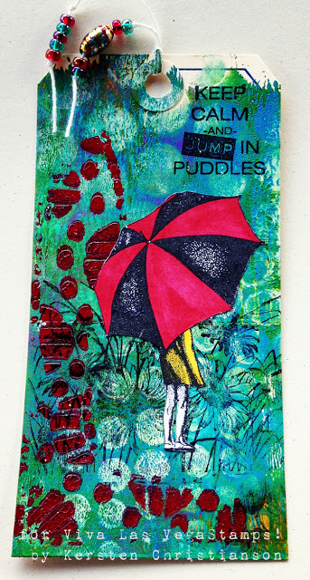 Girl With Umbrella facing away 2 1/4 x 3-38751