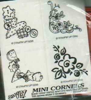 Stampin Up Mini COrners Set of 4 unassembled stamps, each 2 x 1 1/2-0