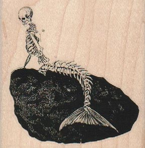Skeleton Mermaid 3 x 3-0