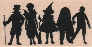 Kids In Costumes Silhouette 2 1/2 x 4 1/2-0
