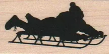 Boy on Sleigh Silhouette 1 1/4 x 2 1/4-0