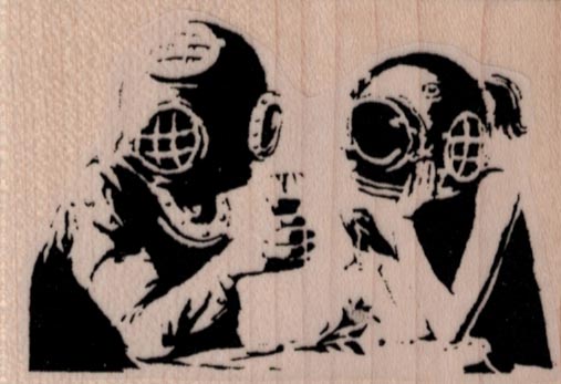 Banksy Diving Helmets 2 3/4 x 1 3/4-0