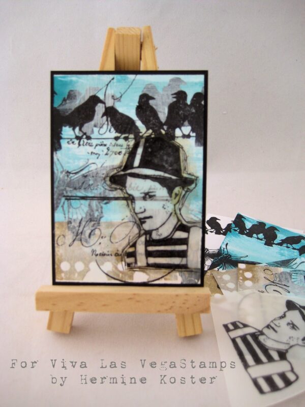 Whimsical Boy in Hat 2 1/4 x 2 1/2-41235
