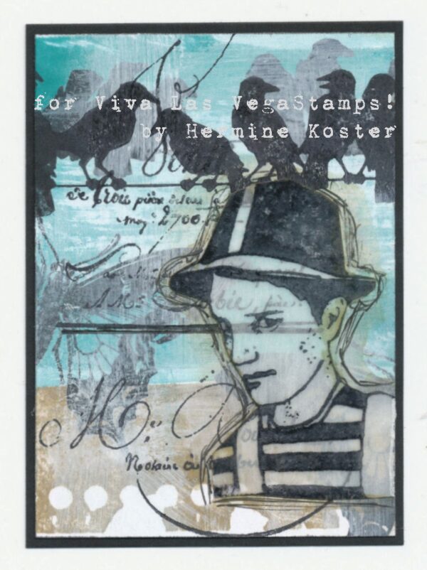 Whimsical Boy in Hat 2 1/4 x 2 1/2-41234