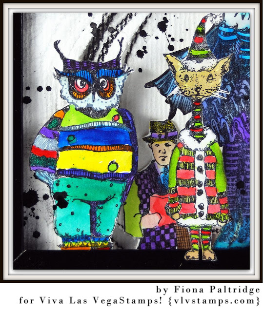 Whimsical Owl in Clothes 1 3/4 x 3-45870