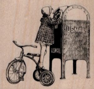 Tricycle Girl Mailing Letter 3 x 2 3/4-0