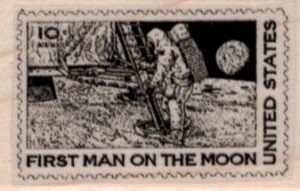 Moon Landing Postage 1 1/4 x 1 3/4-0