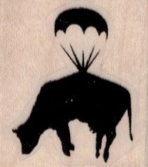 Banksy Parachuting Cow 1 1/4 x 1 1/4-0