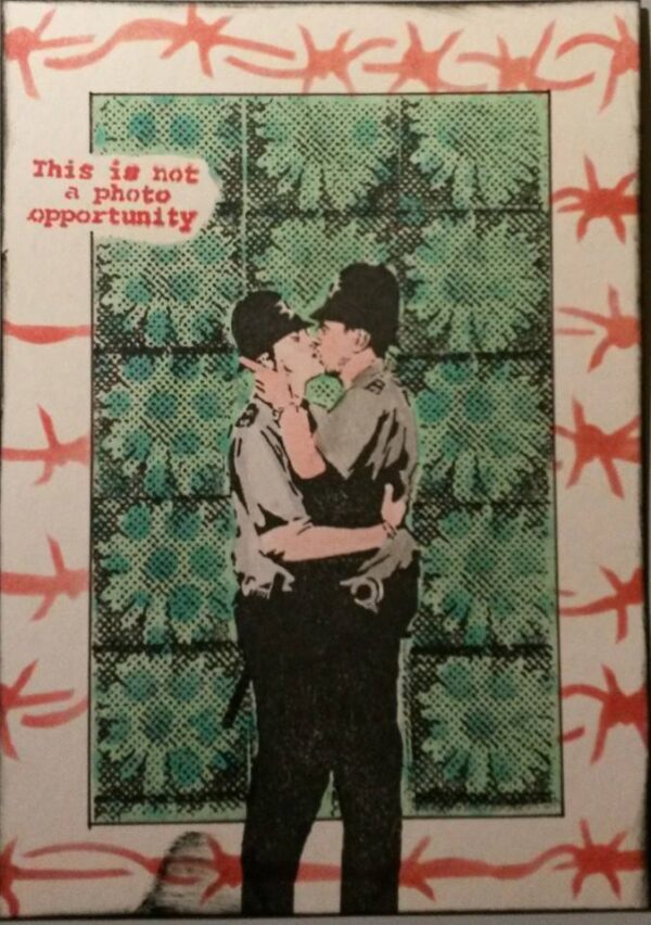 Banksy Kissing Cops 1 3/4 x 4 1/2-43629