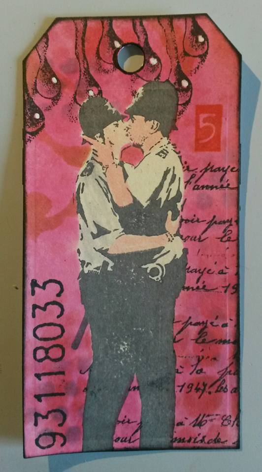 Banksy Kissing Cops 1 3/4 x 4 1/2-44150