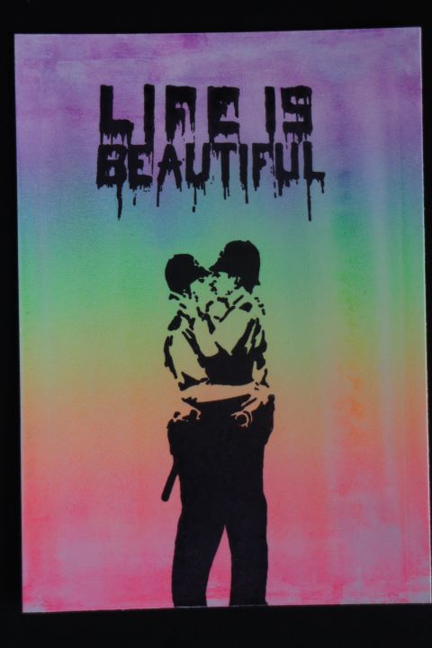 Banksy Kissing Cops 1 3/4 x 4 1/2-42607