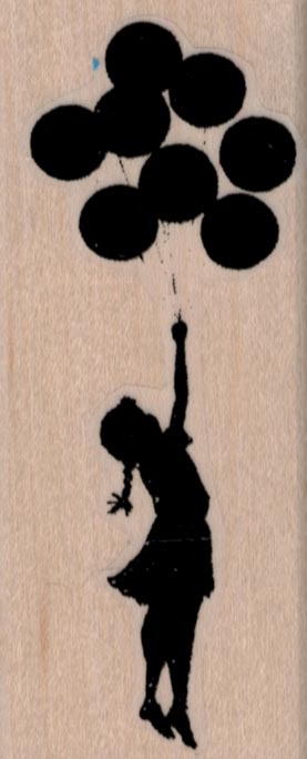 Banksy Girl Floating With Balloons 1 1/2 x 3 1/2-0