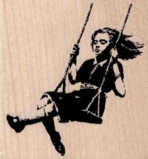 Banksy Swing Girl 2 3/4 x 2 3/4-0