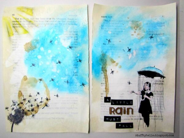 Banksy Rain Under Umbrella Girl 2 3/4 x 4 1/2-42775