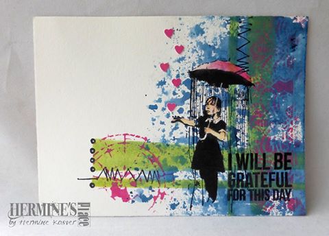 Banksy Rain Under Umbrella Girl 2 3/4 x 4 1/2-43547