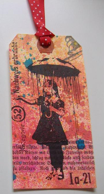 Banksy Rain Under Umbrella Girl 2 3/4 x 4 1/2-43392